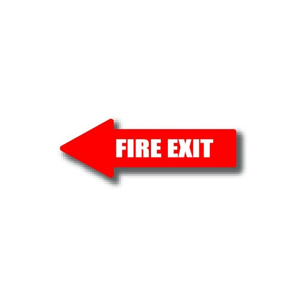 Ergomat 24in x 8in ARROW SIGNS - Fire Exit DSV-SIGN 192 #0451LEFT -UEN - main